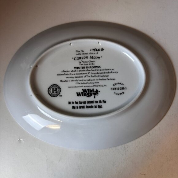 "CANYON MOON" WINTER SHADOWS BY NANCY GLAZIER, DECORATIVE PLATE #17865B - Picture 2 of 5